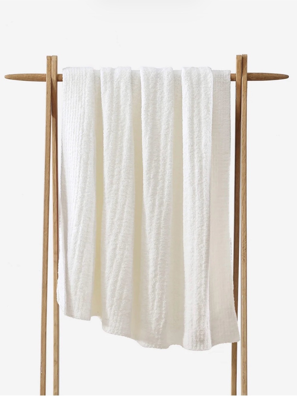 Sunday Citizen Snug Ribbed Lightweight White Throw 52x75 Soft Texture EUC Rare